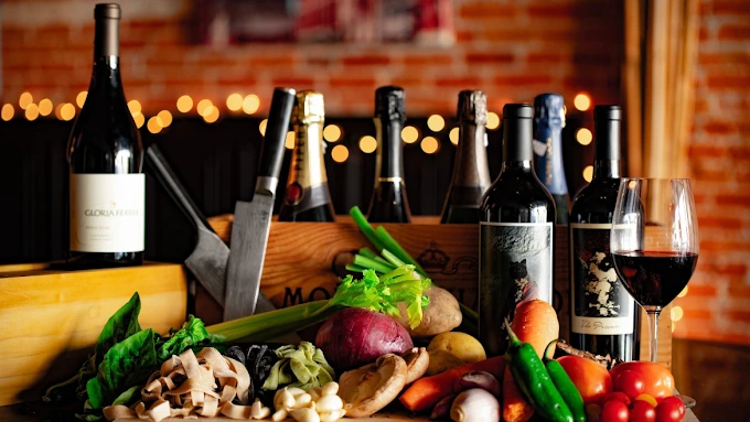 Wine and fresh ingredients at Crush Wine Bar